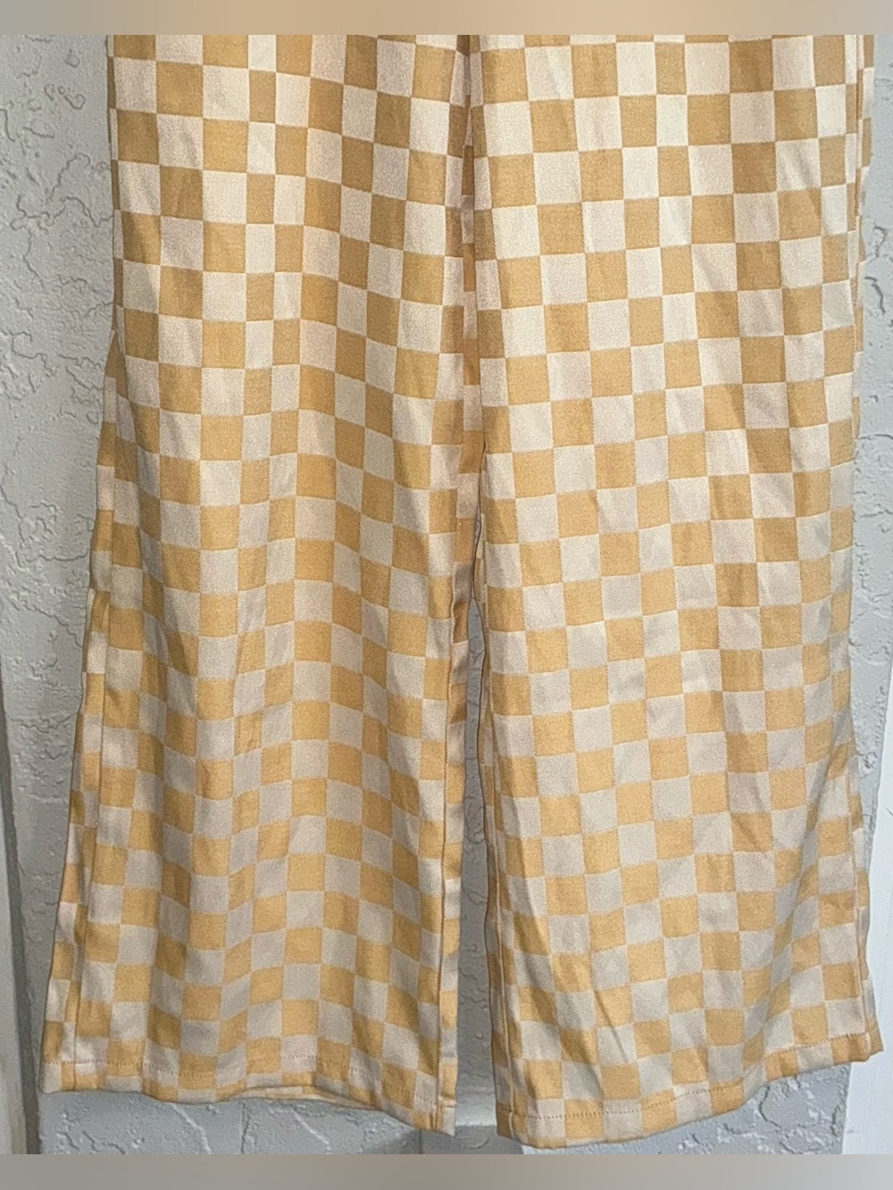Princess Polly Cream & Mustard Checkerboard Pants - Picture 3 of 9